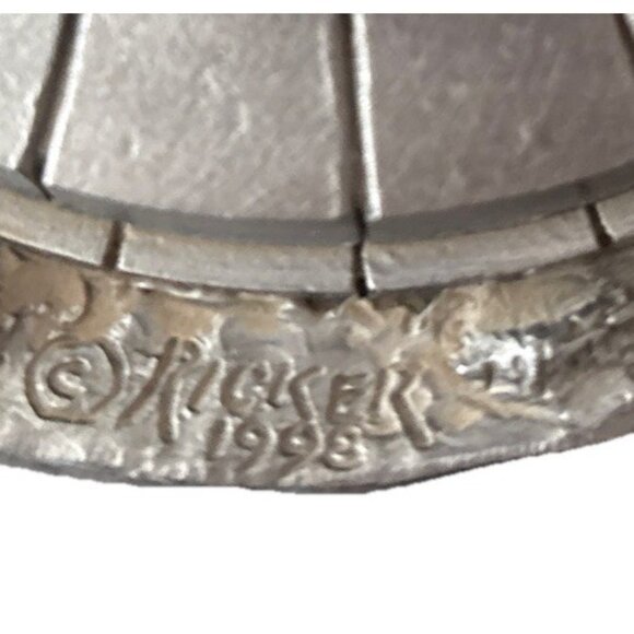Pewter Village 3" Wishing Fountain Duck Ricker Numbered Signed by Michael Ricker - Picture 4 of 5